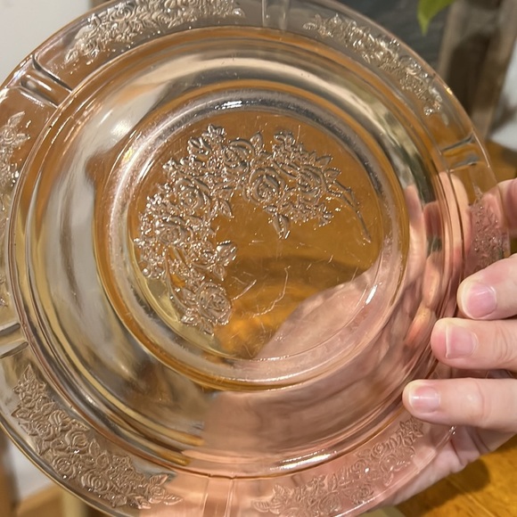 Vintage Federal Pink Depression Glass Sharon Cabbage Rose 7.5 Butter Dish no lid - Picture 5 of 5